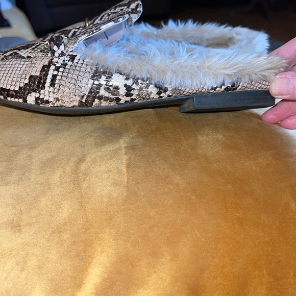 a new day faux fur lined mules shoes snakeskin - Picture 2 of 4